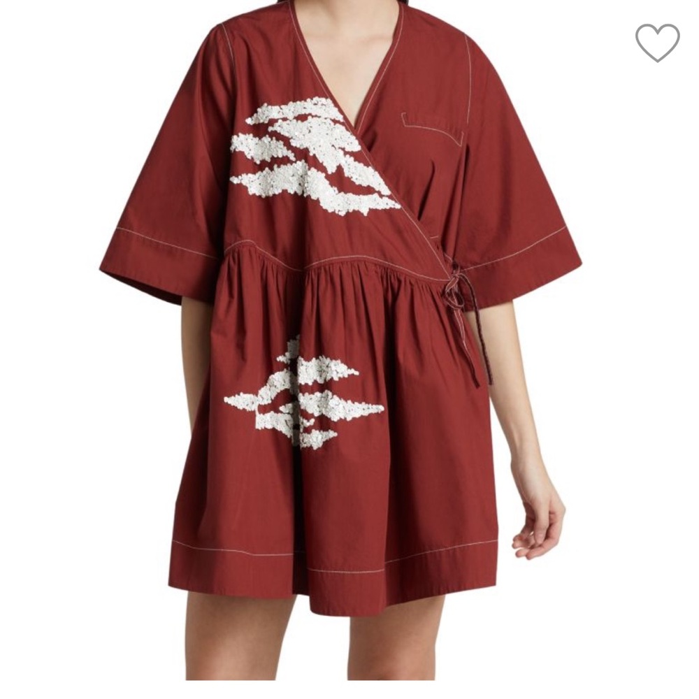 Ganni Sequin Embellished Cotton Dress